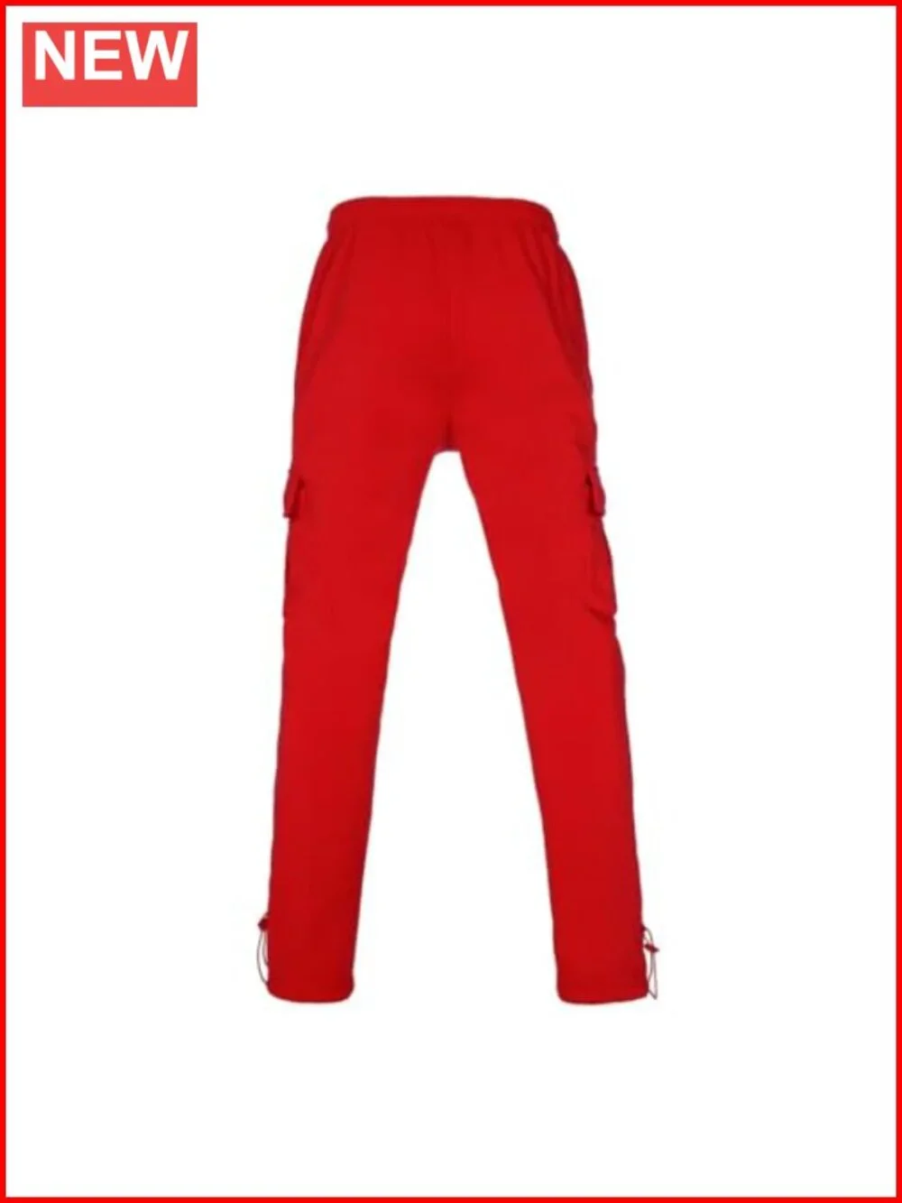Men's Fleece Cargo Sweatpants Loose Multi-Pocket Tall Big Size